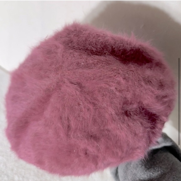 Forbusite Dusty Rose Pink Angora Wool Blend Beanie Beret Hat - Picture 4 of 9